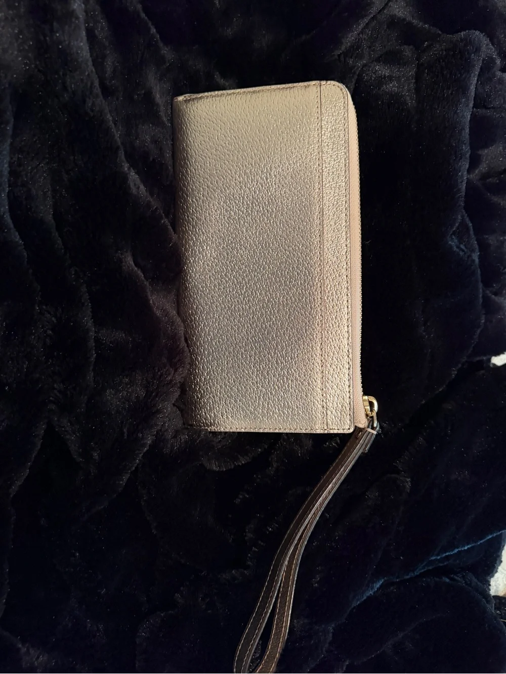 Kate Spade Metallic Rose Gold Wristlet Wallet